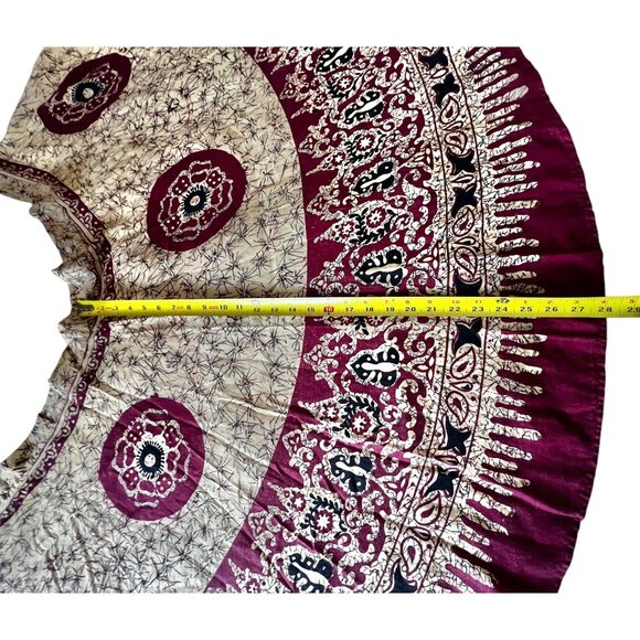 Boho Festival Wrap Skirt Floral Patterns & Adjustable Ties 100% India Cotton VTG - Picture 4 of 12